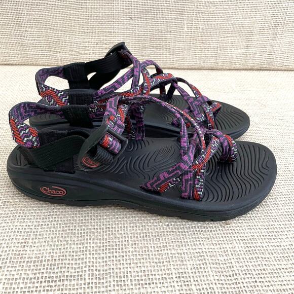 Chacos Boulder Z2 Purple Red Black Sandals, Hikers, Adjustable, Women's 8 - Picture 3 of 7